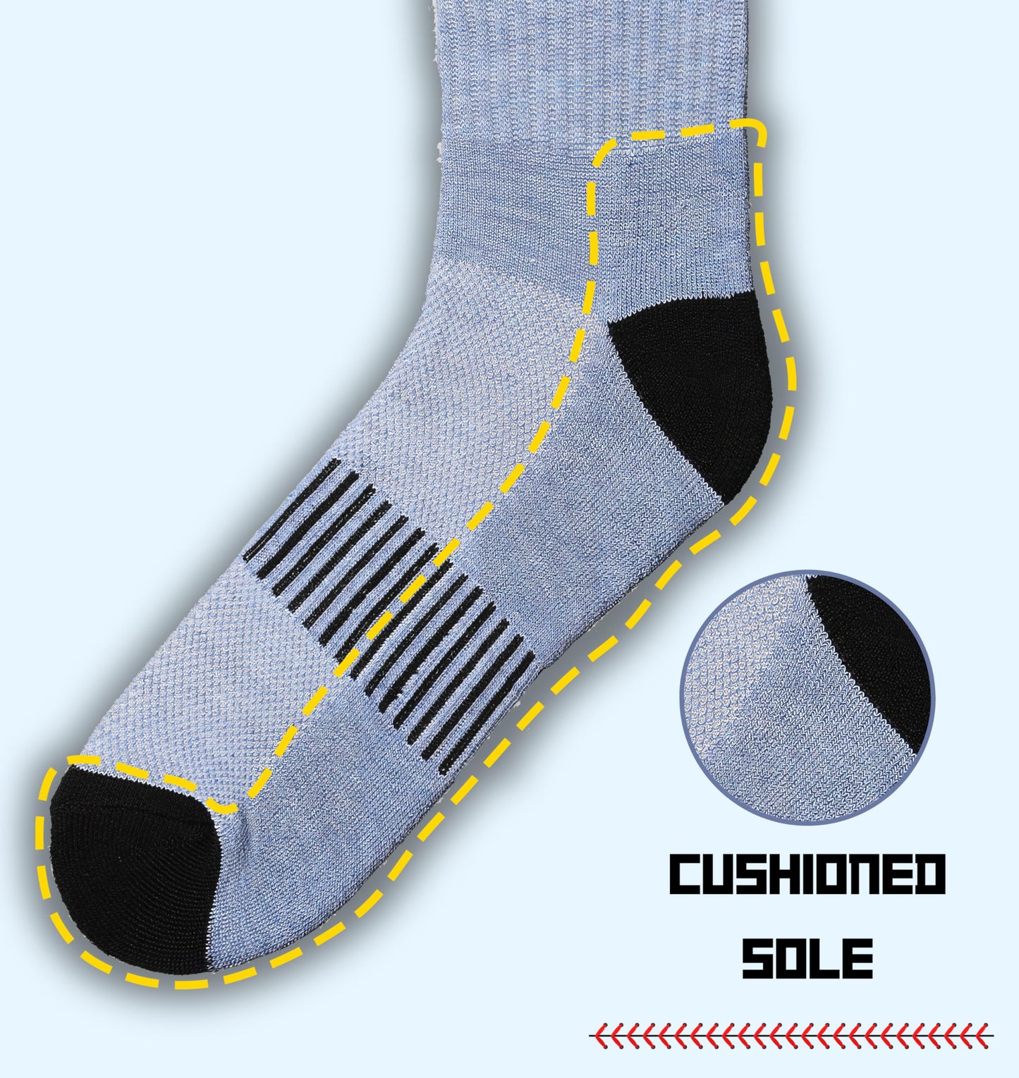 JAMES FIALLO Men's 12 Pairs Comfortable Performance Cushion Crew Socks