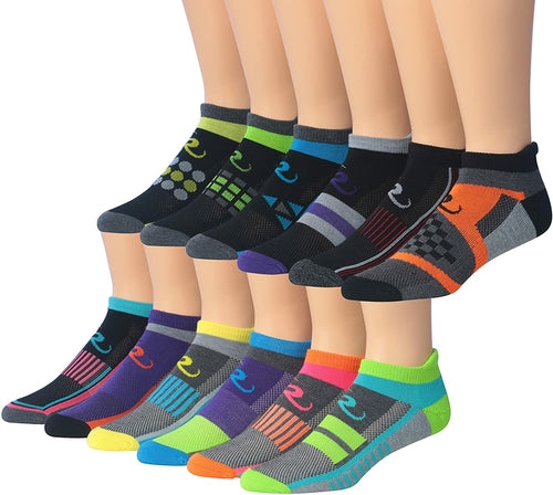Ronnox Men's 12-Pairs Low Cut Running & Athletic Performance Socks
