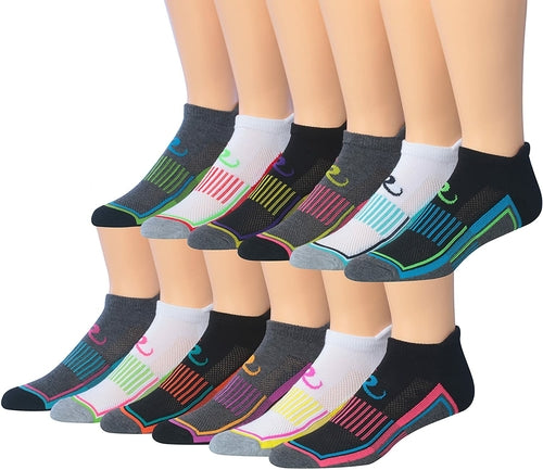 Ronnox Men's 12-Pairs Low Cut Running & Athletic Performance Socks