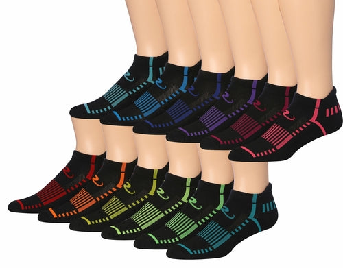 Ronnox Men's 12-Pairs Low Cut Running & Athletic Performance Socks