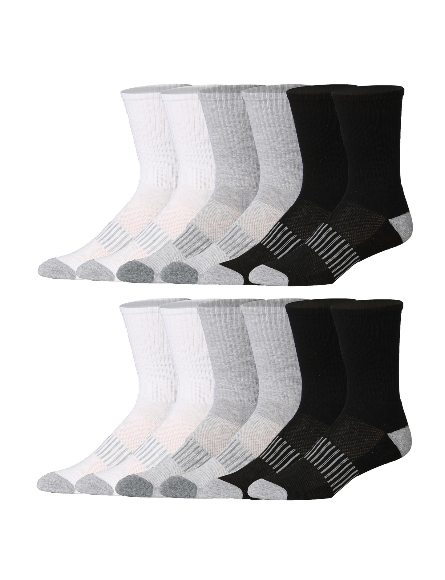 JAMES FIALLO Men's 12 Pairs Arch Support Socks Comfortable Performance