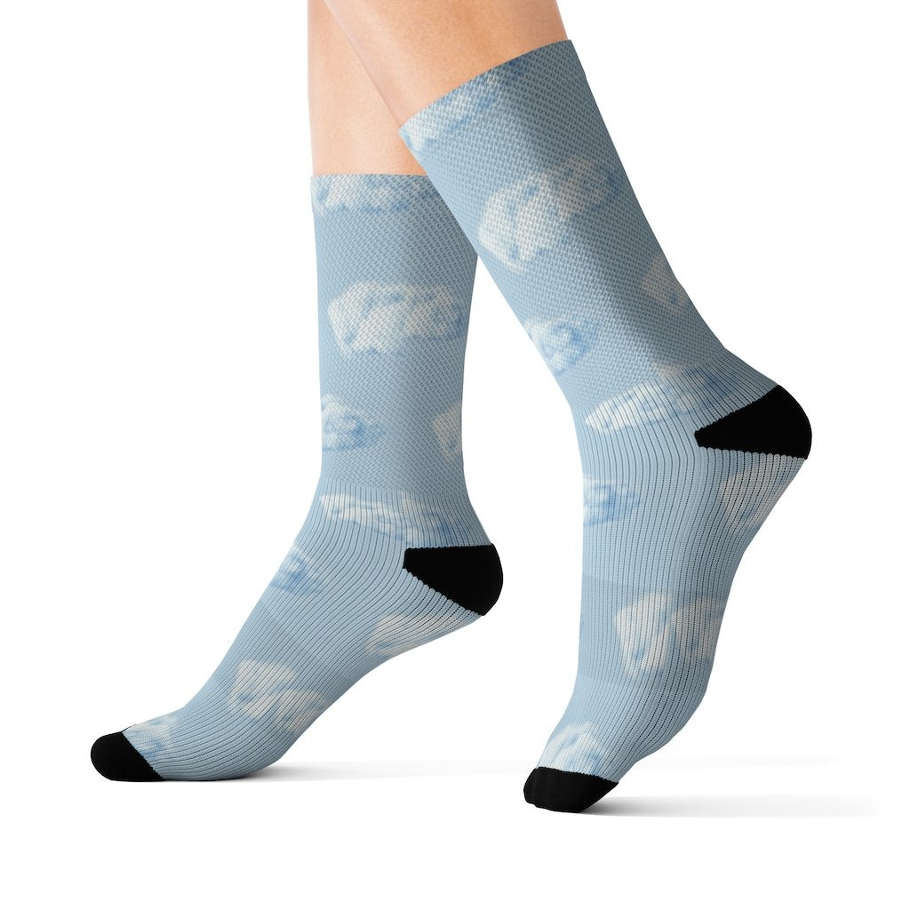 Walking on Realistic Clouds Fun Novelty Socks