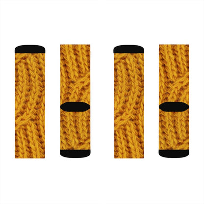 Mustard Print Wool Fun Novelty Socks