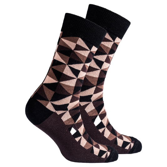 Men's Mocha Triangles Socks