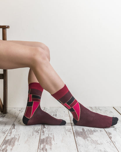 Men's Scarlet Cube Socks