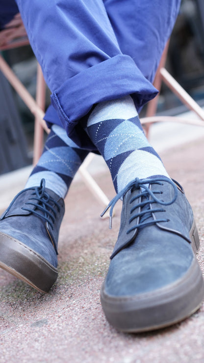 Men's Azure Argyle Socks