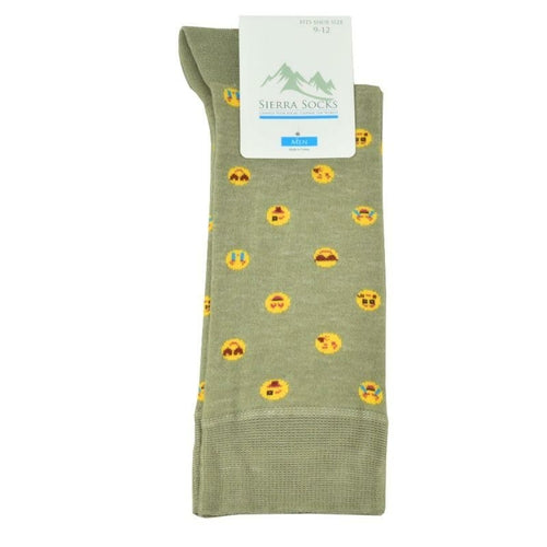 Men's Combed Cotton Socks with Emoji Design