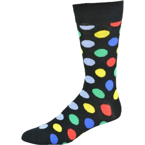 Men's Colorful Socks in Combed Cotton with Polka Dots!