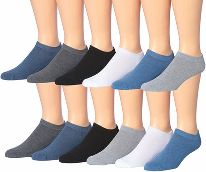 James Fiallo Men's 12-Pairs Performance Low Cut Athletic Sport Socks