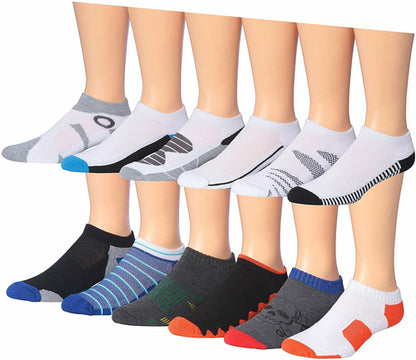 James Fiallo Men's 12-Pairs Performance Low Cut Athletic Sport Socks