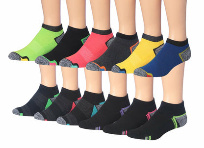 James Fiallo Men's 12-Pairs Performance Low Cut Athletic Sport Socks