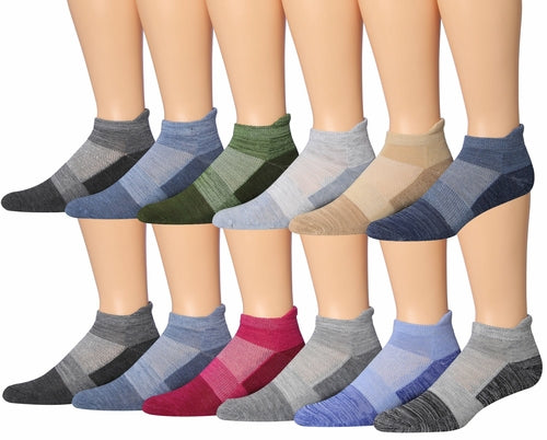 James Fiallo Men's 12-Pairs Performance Low Cut Athletic Sport Socks