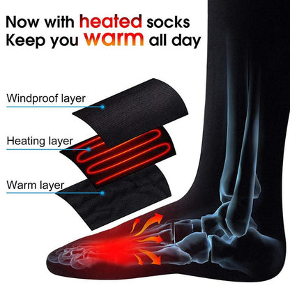 3V Thermal Cotton Heated Socks Men Women Battery