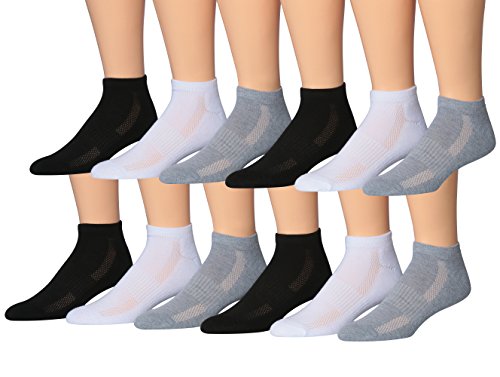 James Fiallo Men's 12-Pairs Performance Low Cut Athletic Sport Socks