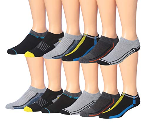 James Fiallo Men's 12-Pairs Performance Low Cut Athletic Sport Socks