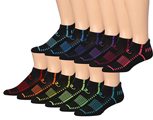 Ronnox Men's 12-Pairs Low Cut Running & Athletic Performance Tab Socks