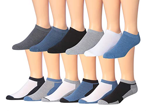 James Fiallo Men's 12-Pairs Performance Low Cut Athletic Sport Socks