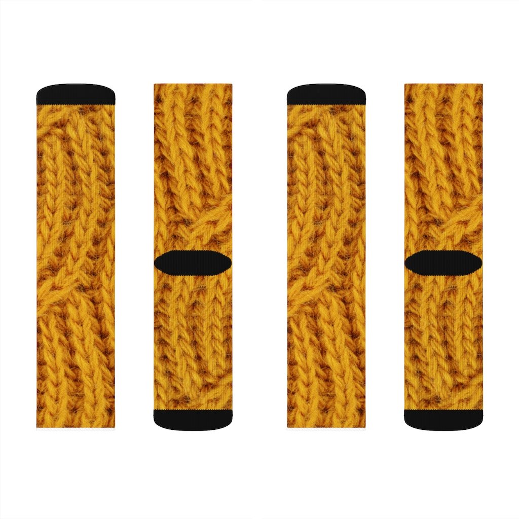 Mustard Print Wool Fun Novelty Socks