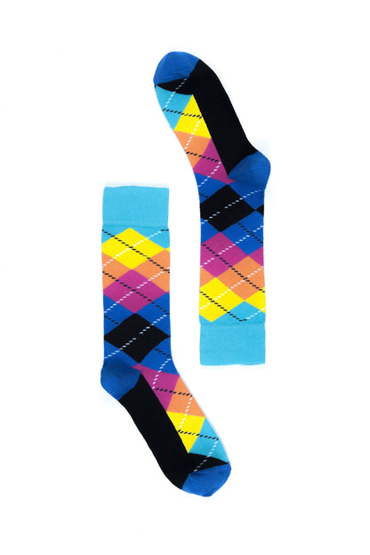 Men's Magenta Argyle Socks