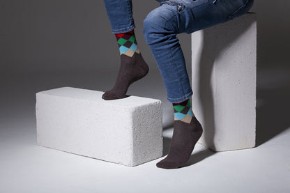 Men's Tobacco Flame Diamond Socks