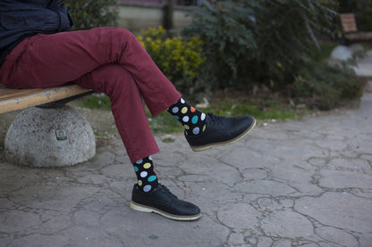 Men's Mixed Black Dot Socks