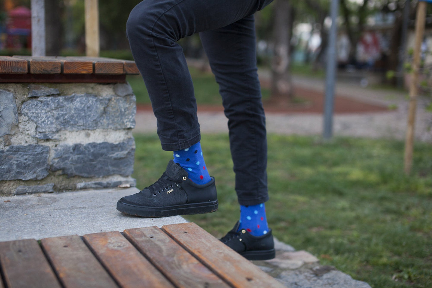 Men's Blue Paradise Dot Socks