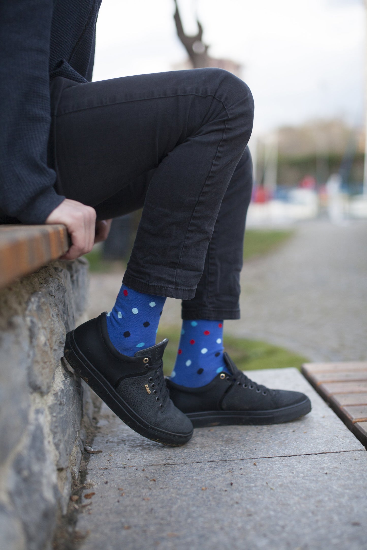 Men's Blue Paradise Dot Socks