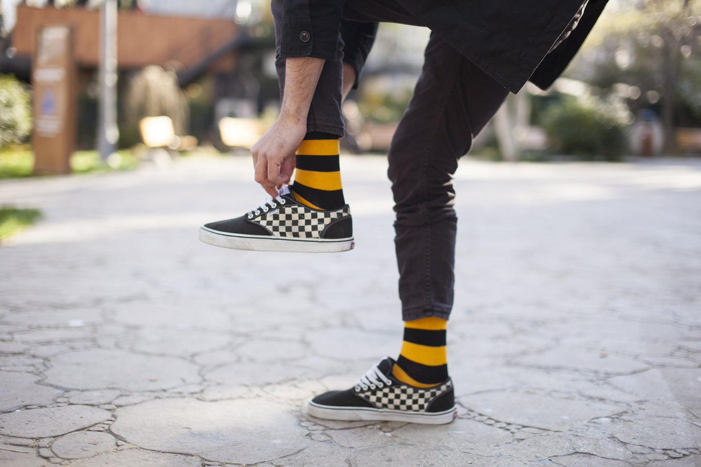 Men's Black Flame Stripe Socks