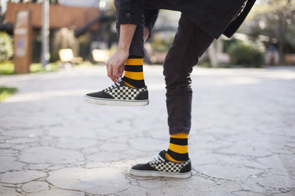 Men's Black Flame Stripe Socks