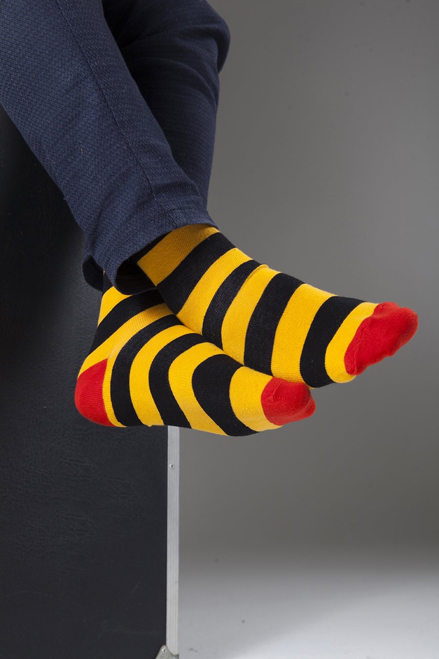 Men's Black Flame Stripe Socks