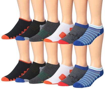 James Fiallo Men's 12-Pairs Performance Low Cut Athletic Sport Socks