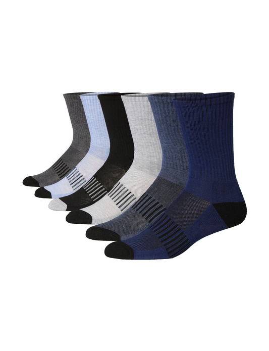 JAMES FIALLO Men's 6 Pairs Comfortable Performance Breathable Socks