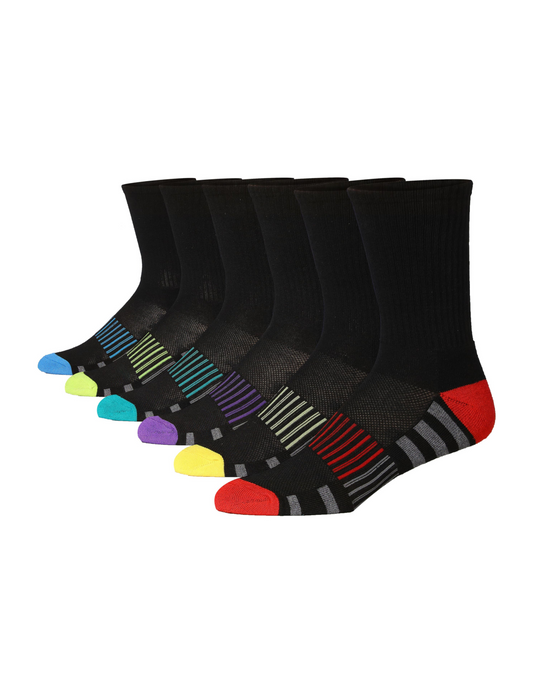 JAMES FIALLO Men's 6 Pairs Arch Support Socks Comfortable Performance
