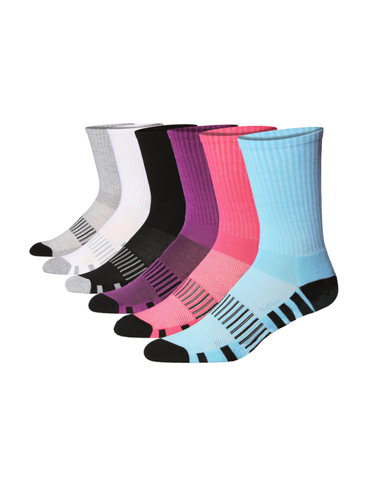 JAMES FIALLO Men's 6 Pairs Cushion Crew Socks Comfortable Performance