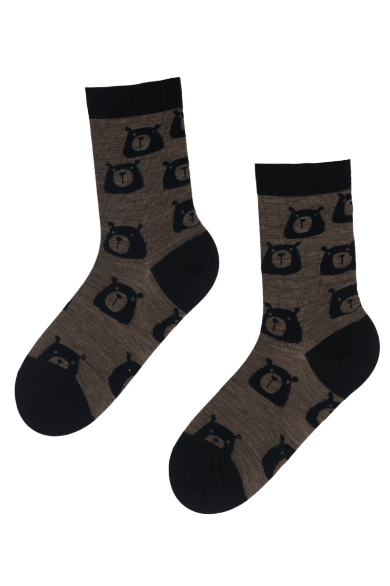 BEAR WOOL merino wool socks with bears