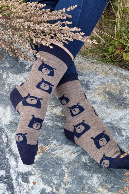 BEAR WOOL merino wool socks with bears