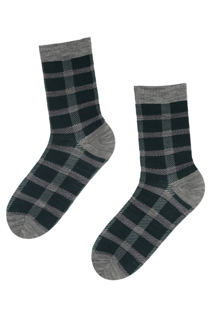 CARRI merino wool plaid socks