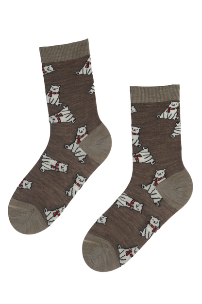 CUTE BEAR merino wool socks with bears