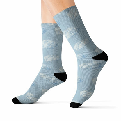 Walking on Realistic Clouds Fun Novelty Socks