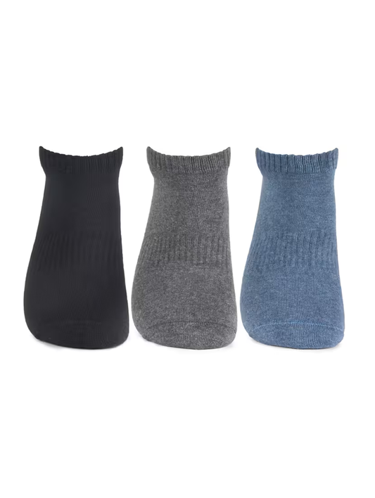 Mens pack of 3 solid ankle length sock