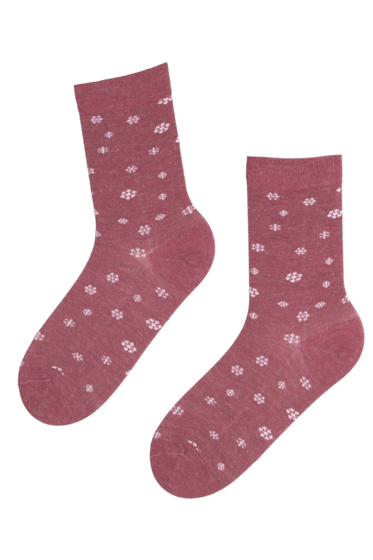 SNOWSTORM pink angora wool socks