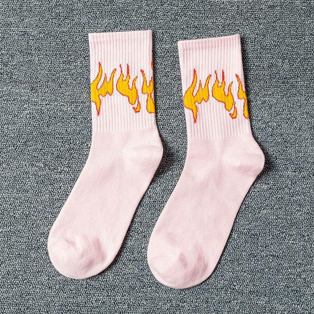 Pink Socks With Fire